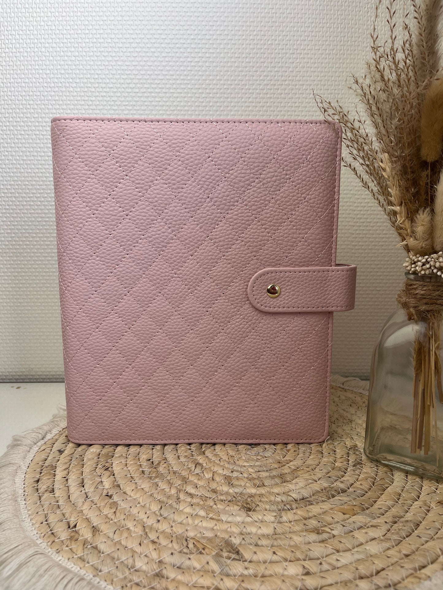 Luxe pebble binder A5 zacht roze