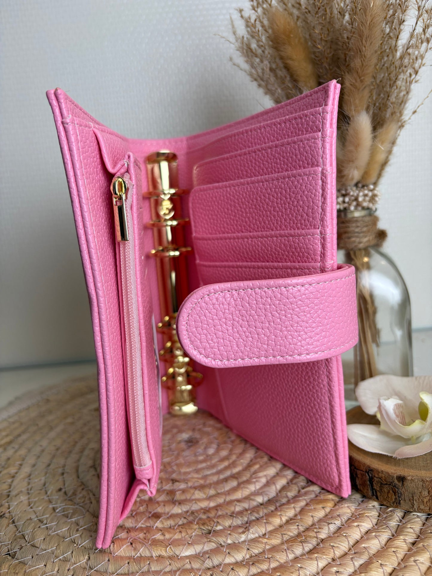 A6 binder dubbele drukknoop Barbie roze