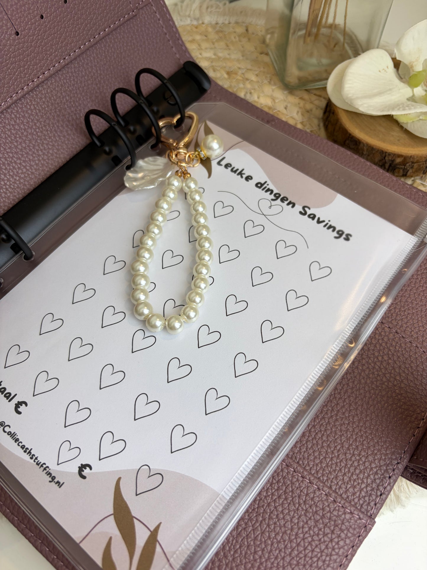 A5 binder dubbele drukknop mocca zwarte ringband