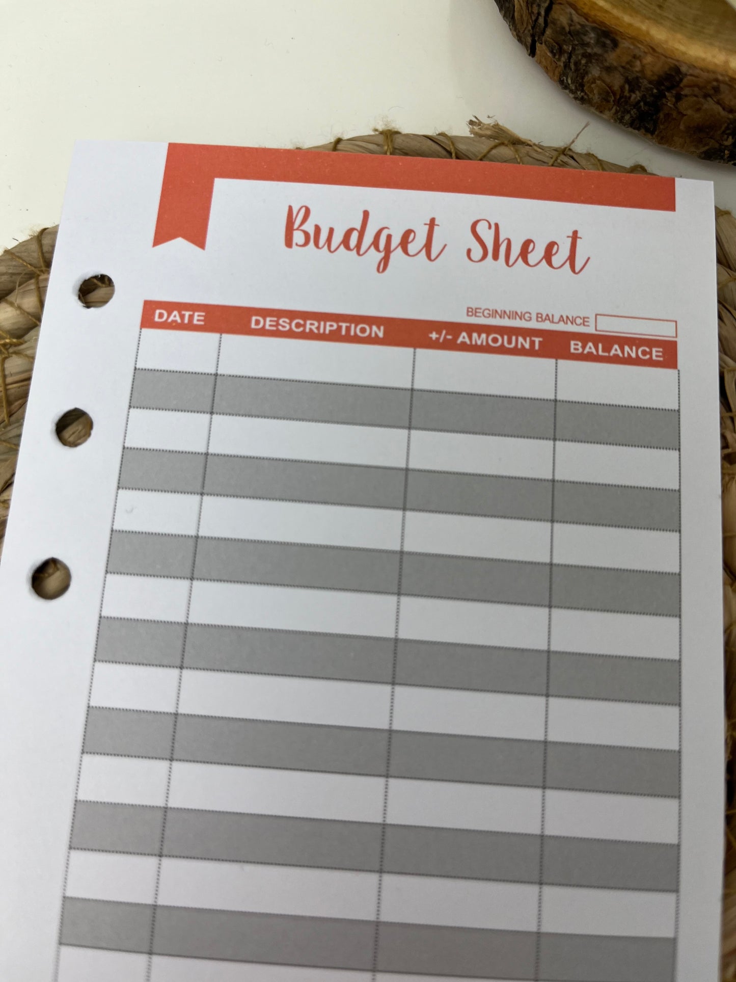 Budget sheet oranje