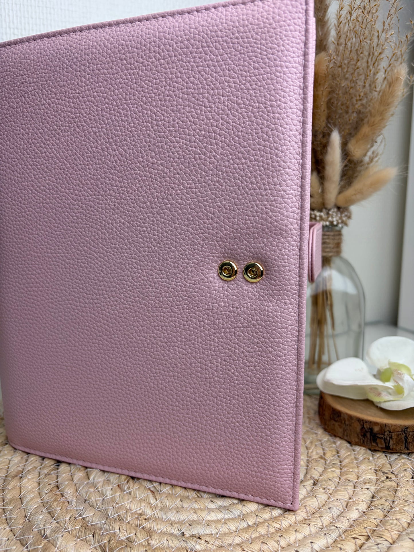 A5 binder dubbele drukknop baby pink