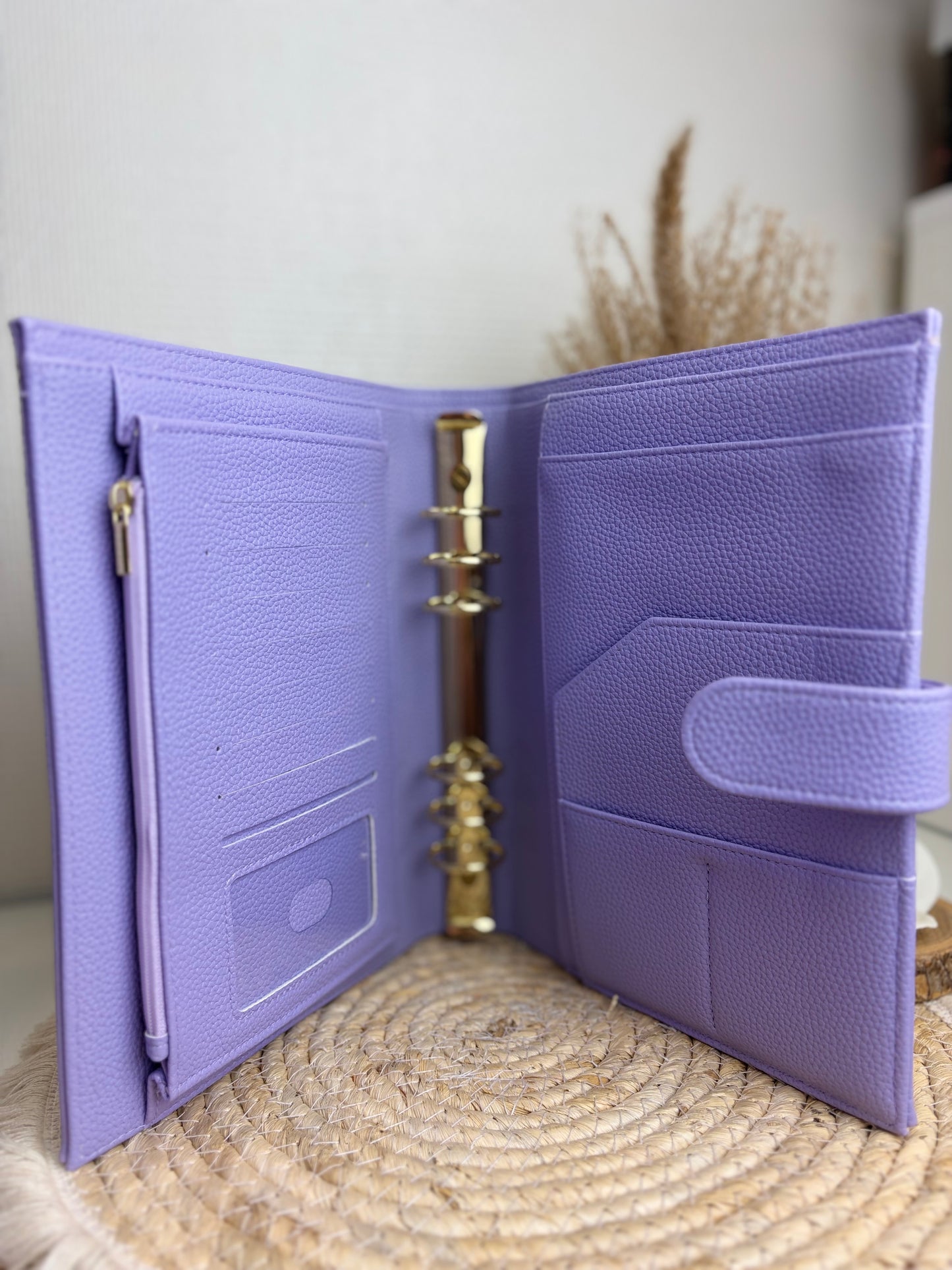 A5 binder dubbele drukknop lila