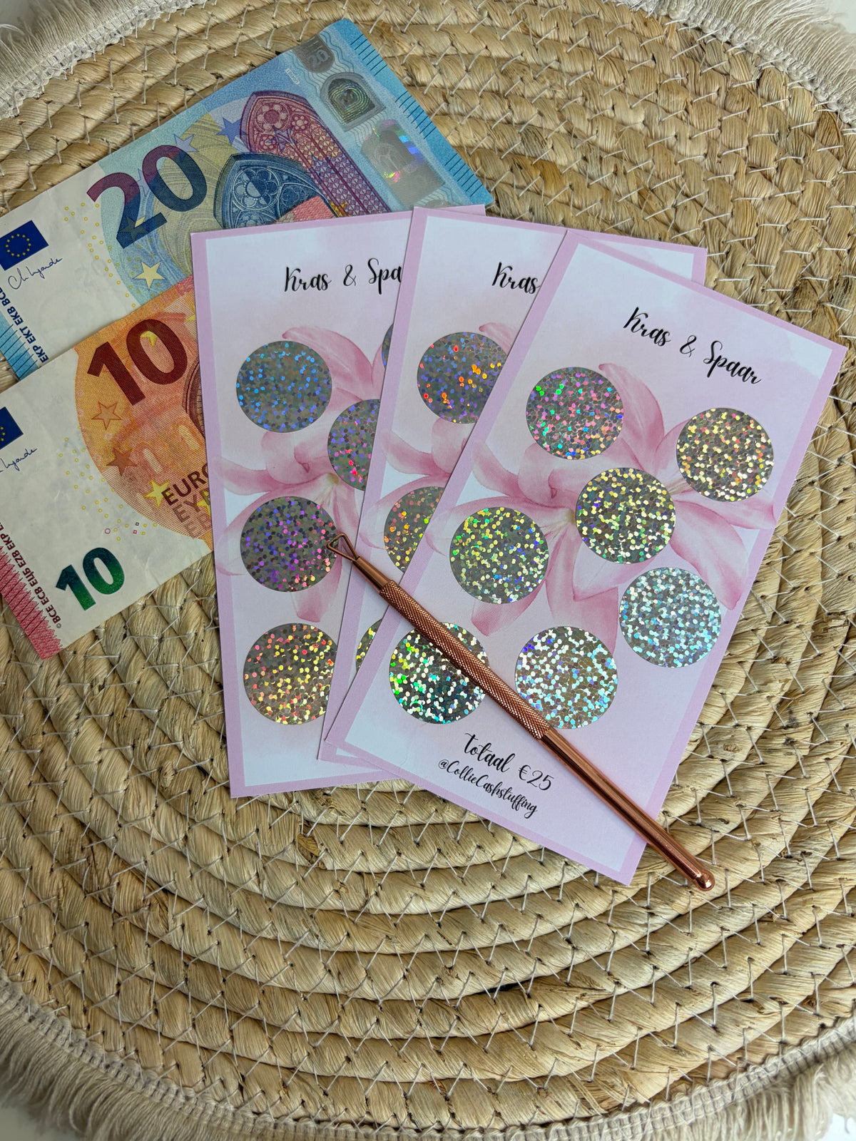 Kras en spaar roze A6