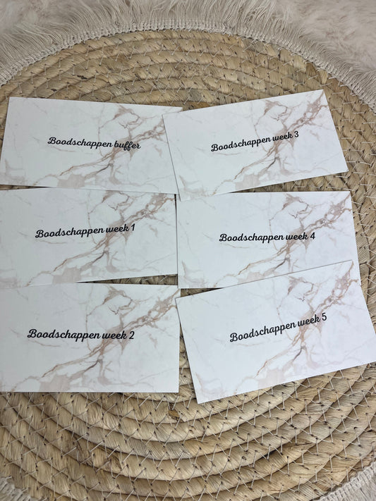 Boodschappen dashboard set marble A7