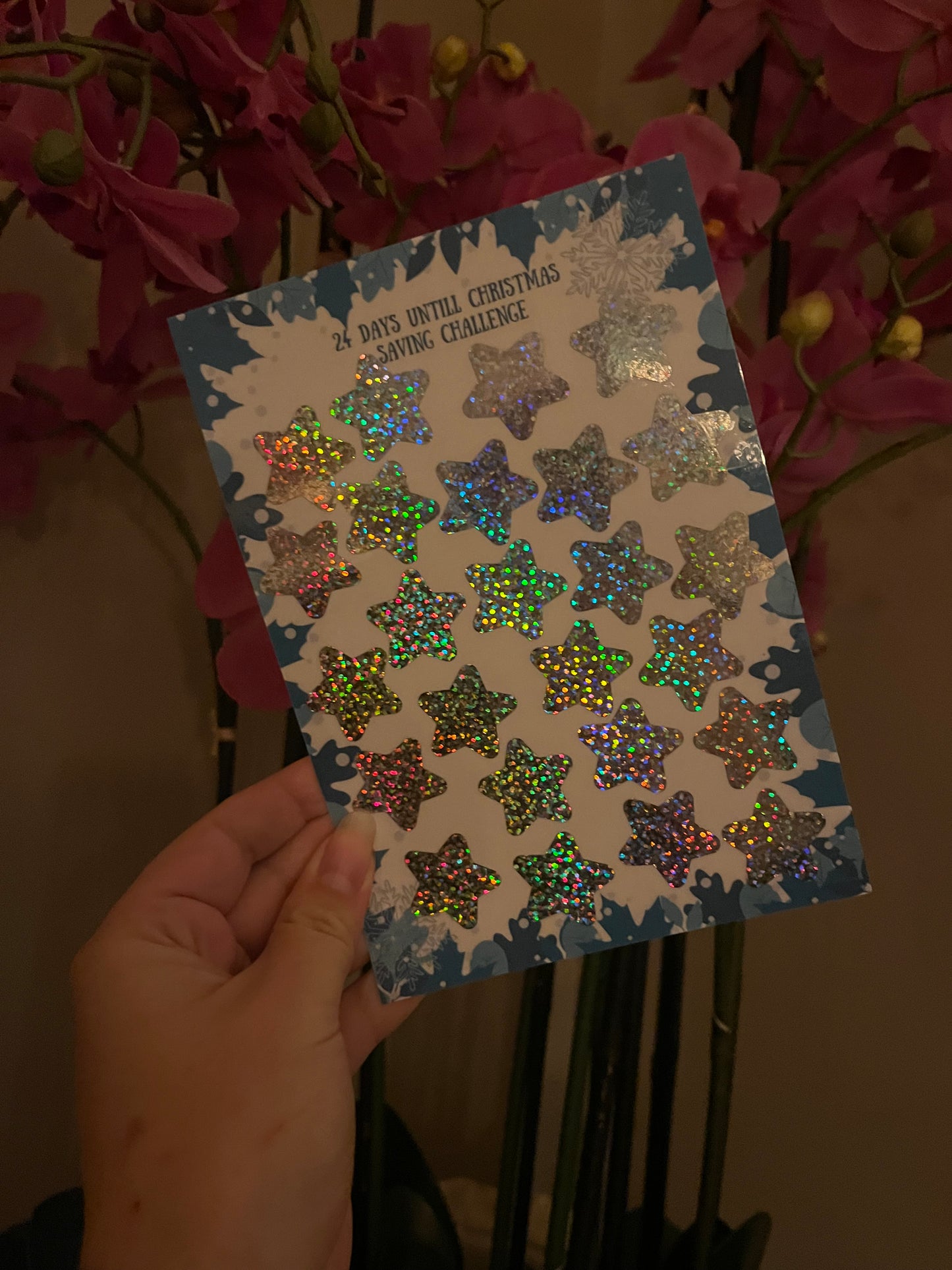 Kerst kras kaart blauw A5