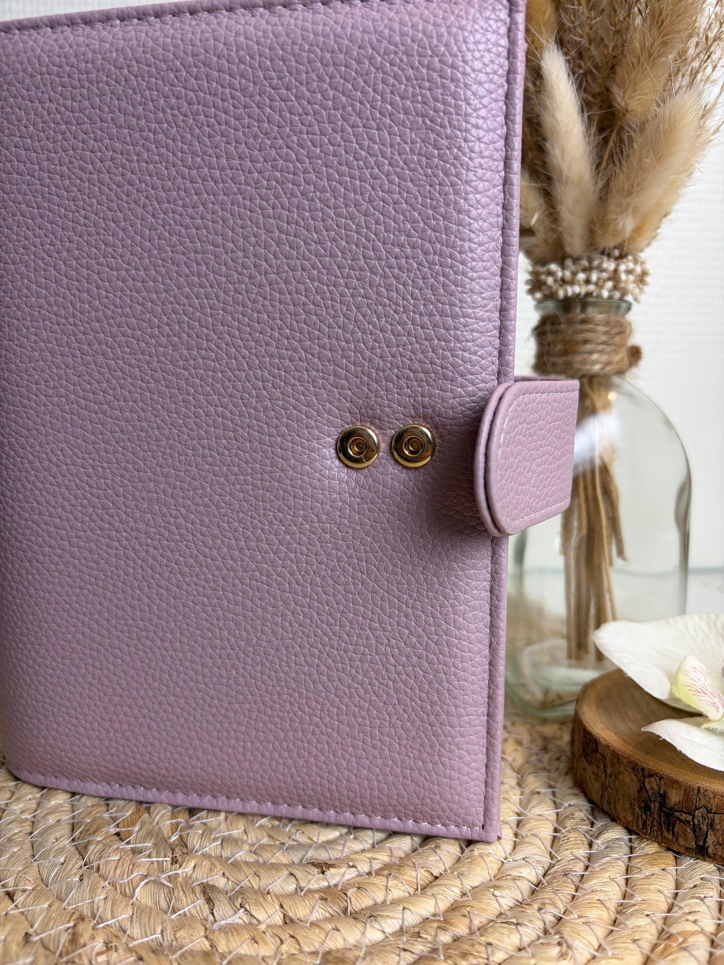 A6 binder dubbele drukknoop zacht lila