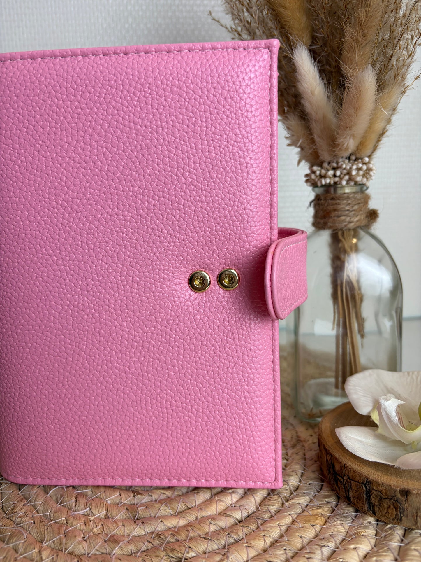A6 binder dubbele drukknoop Barbie roze