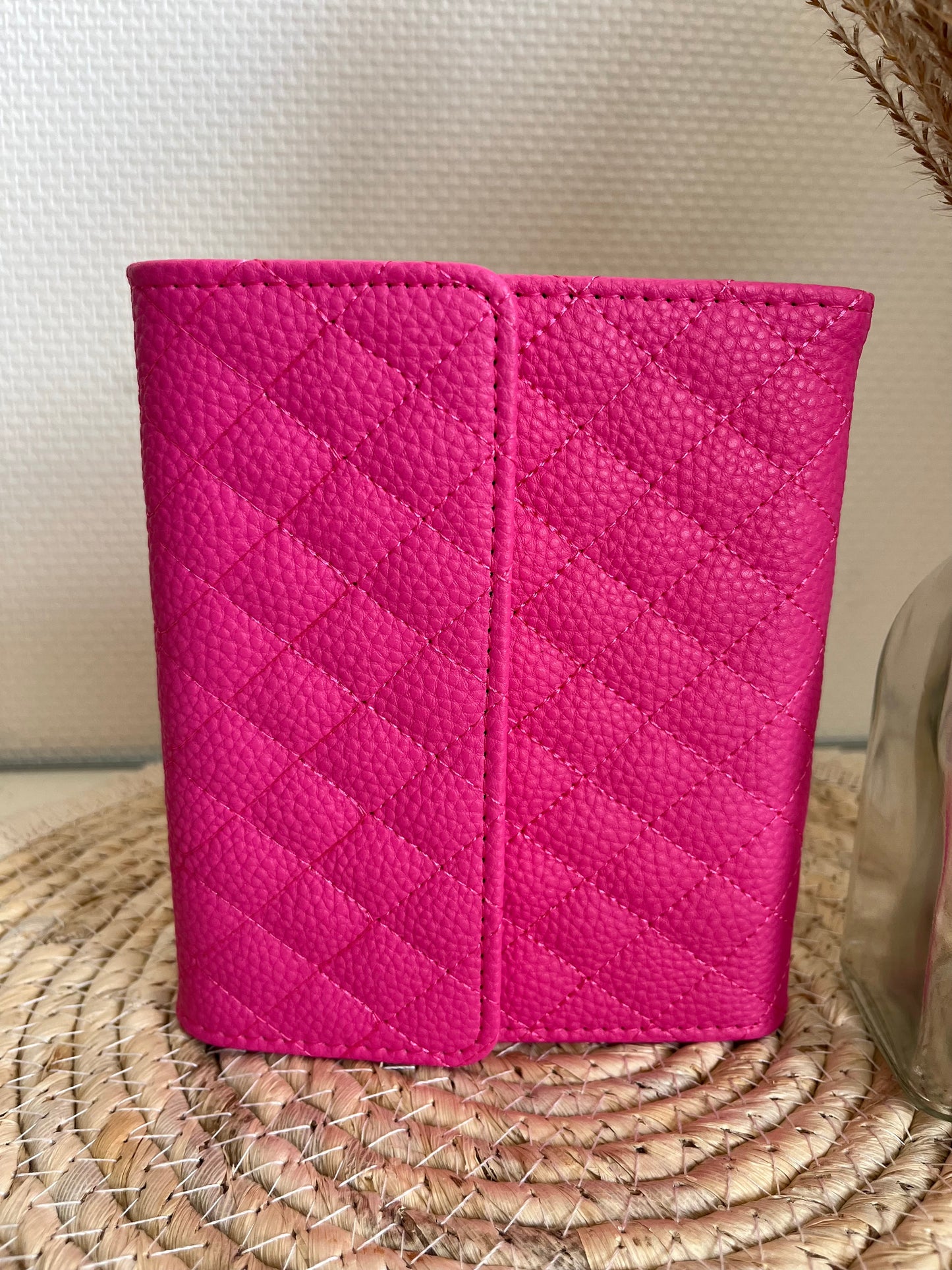 A7 luxe portemonnee binder pebble hotpink