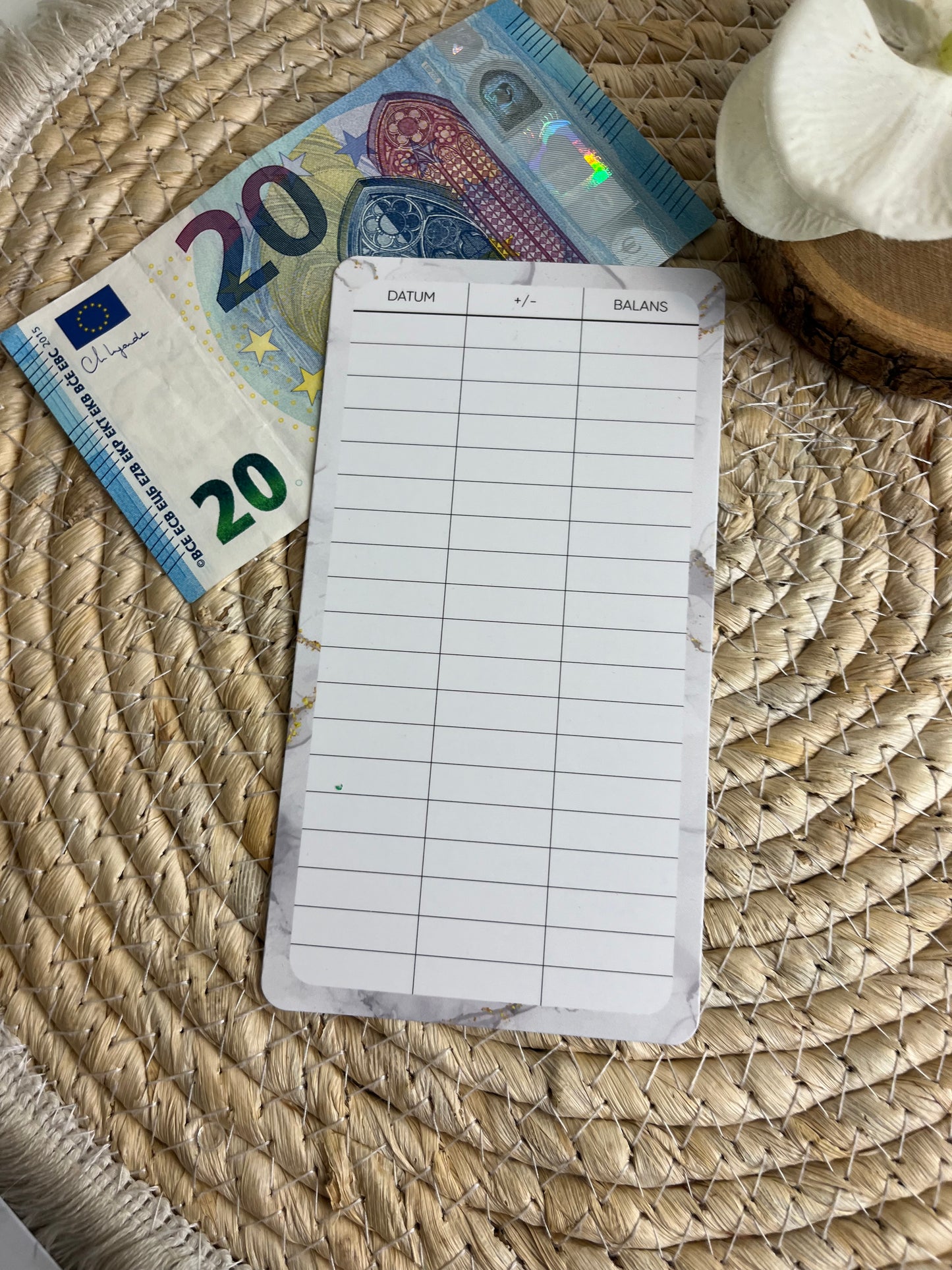 Budget sheet A6 marble wit