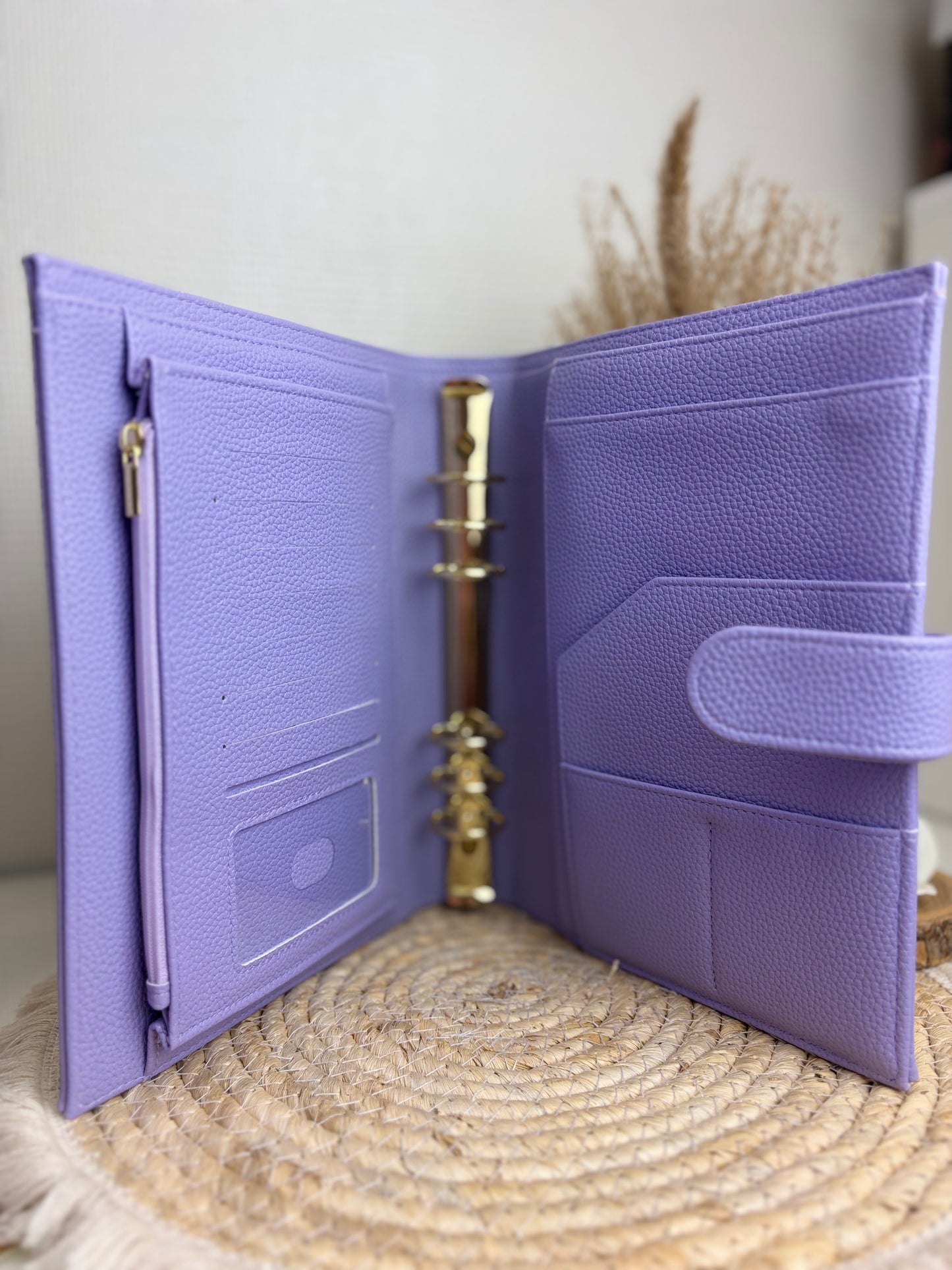 A5 binder dubbele drukknop lila