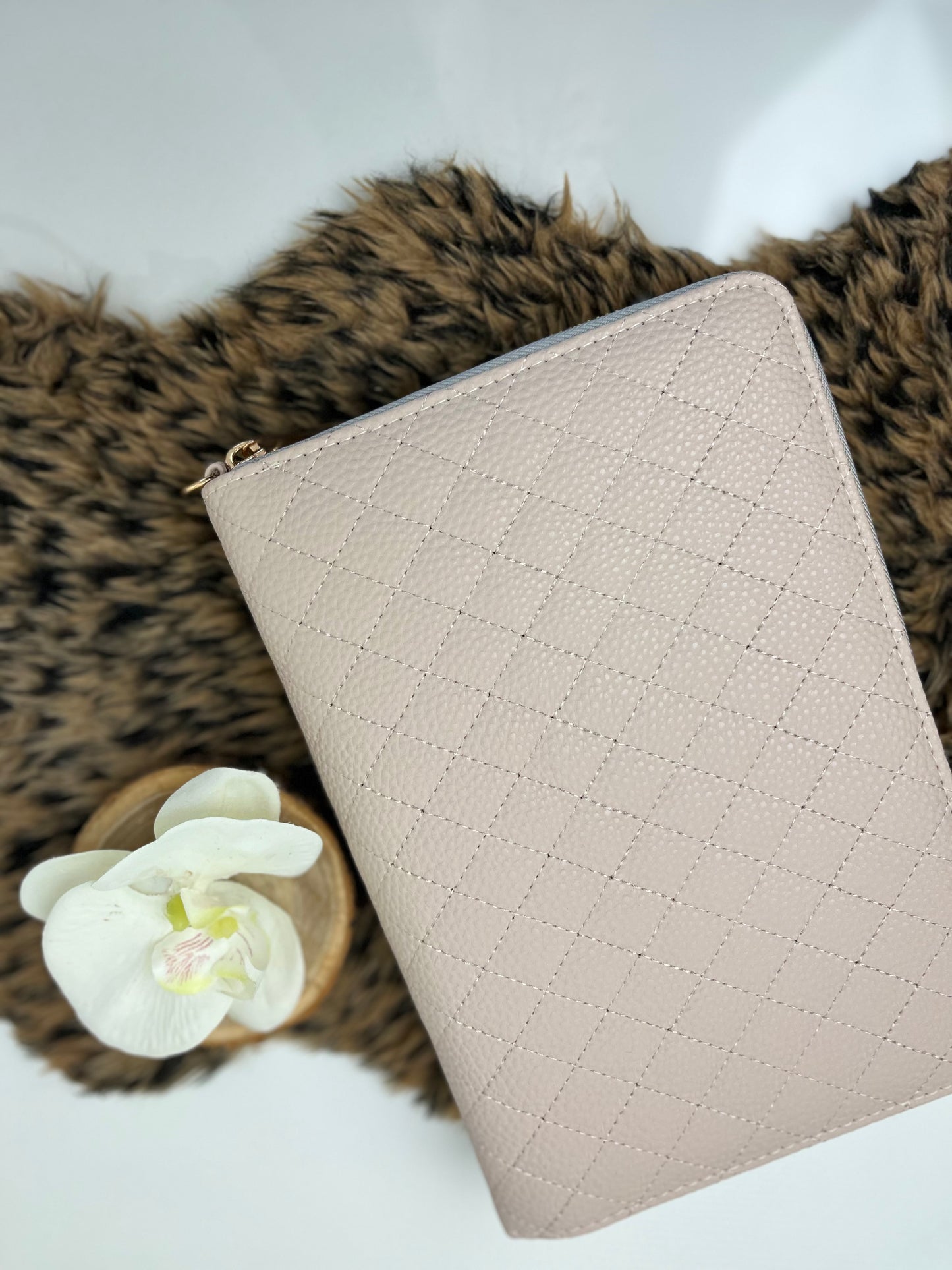 Luxe rits binder beige