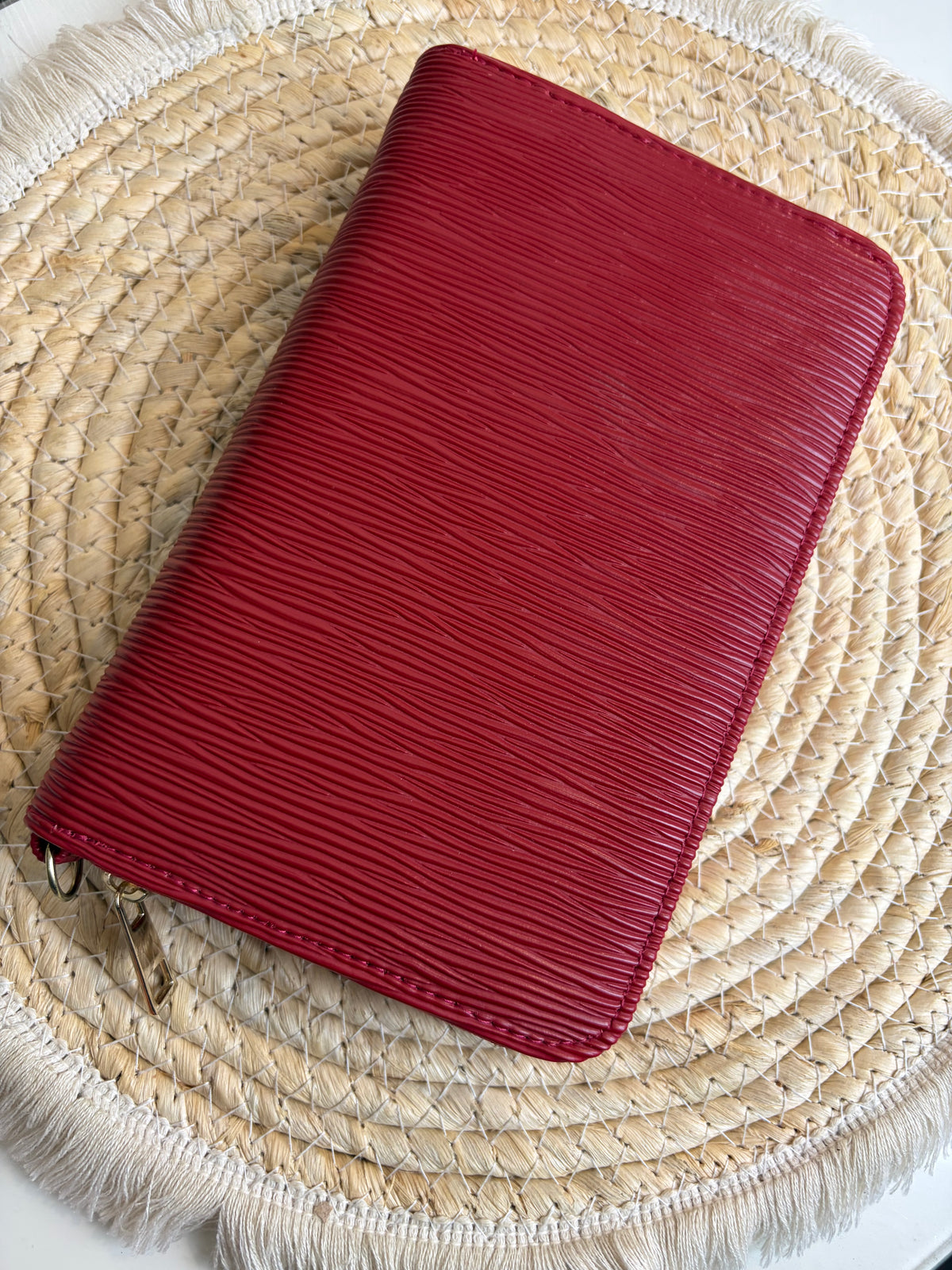 A6 portemonnee binder bordeaux rood
