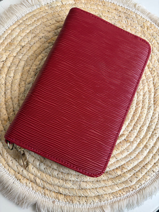 A6 portemonnee binder bordeaux rood