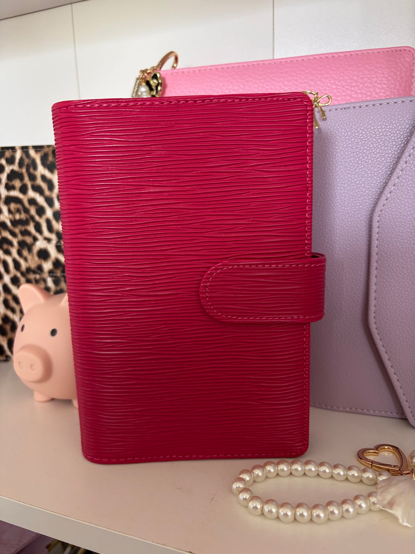 Saffiano binder a6 fuchsia