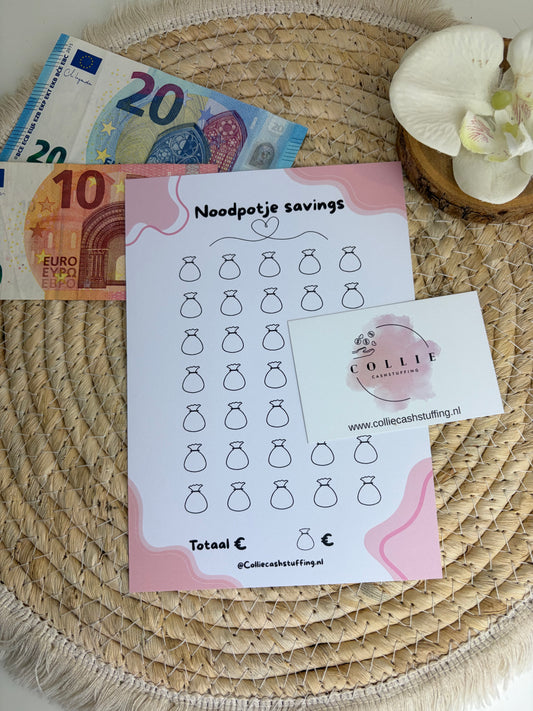 A5 Noodpotje challenge roze