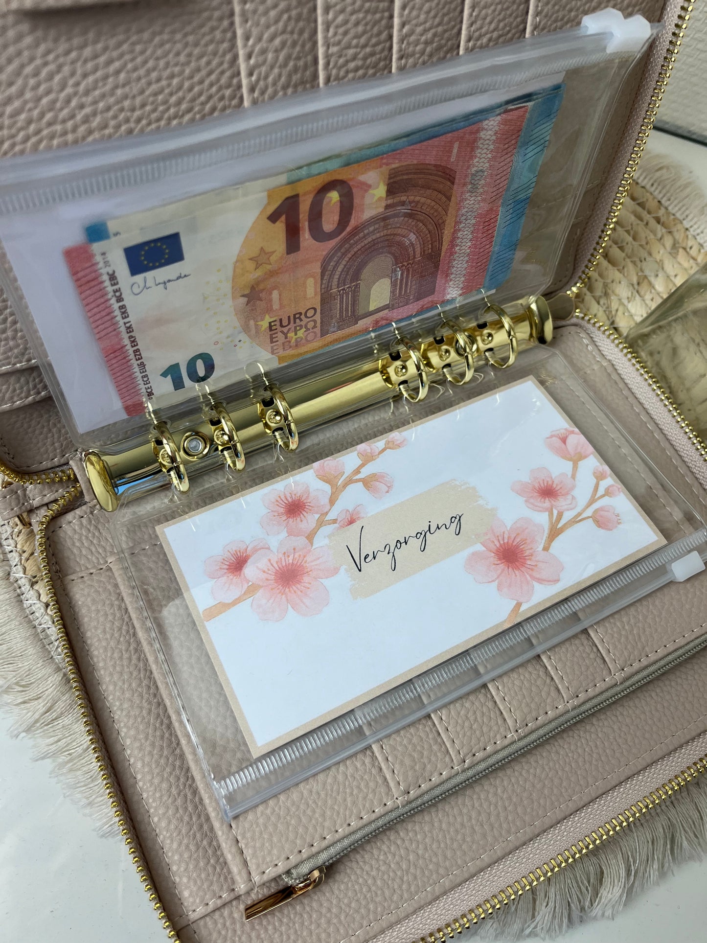 Luxe rits binder a6 beige