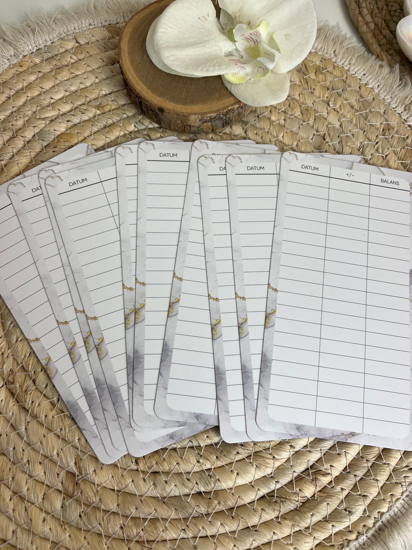 Budget sheet A6 marble wit