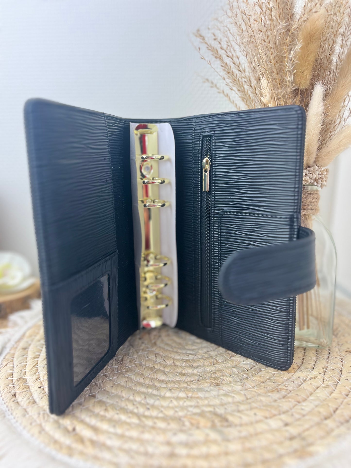 Saffiano binder a6 zwart