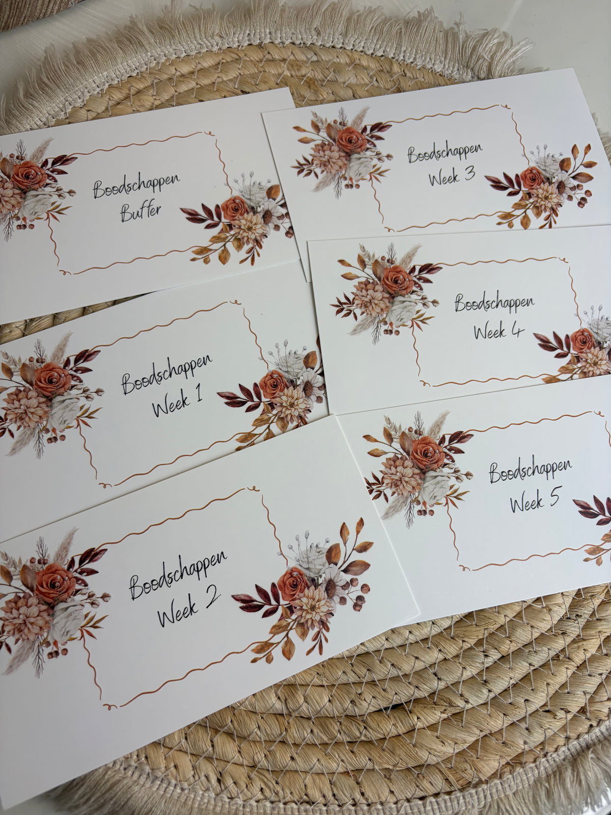 Boodschappen dashboard set autumn A6