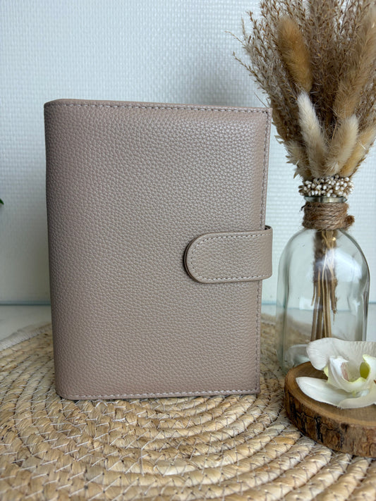 A6 binder dubbele drukknoop taupe