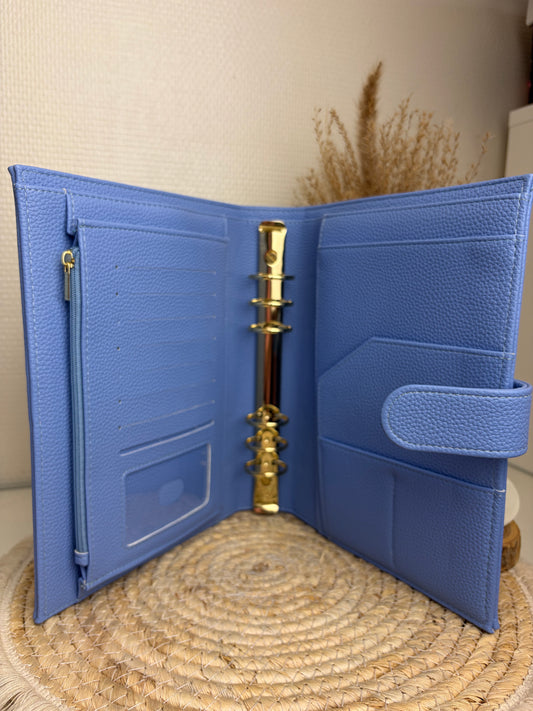 A5 binder dubbele drukknop lavendel blauw