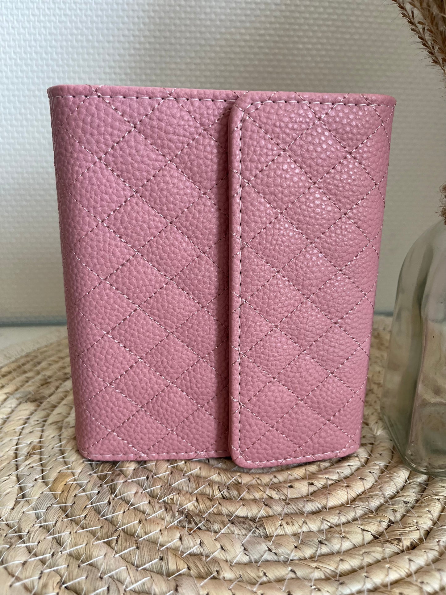 A7 luxe portemonnee binder pebble roze