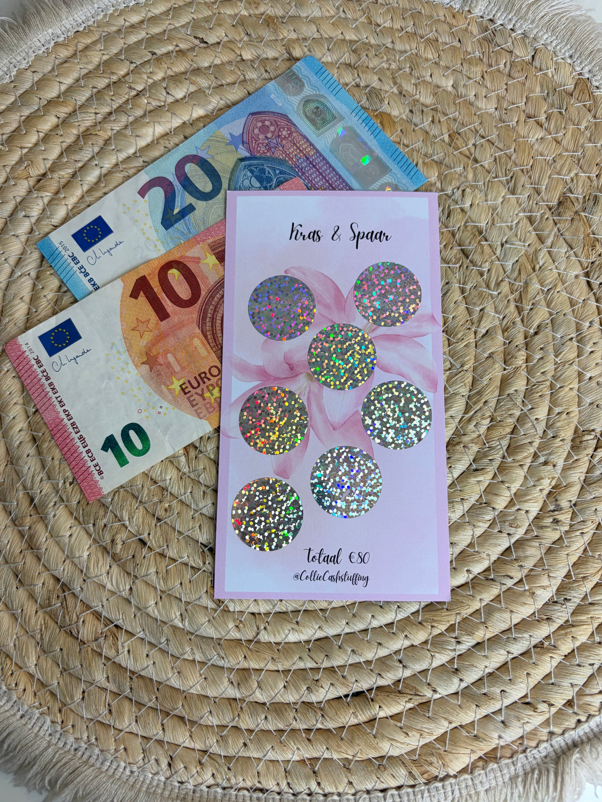Kras en spaar roze A6