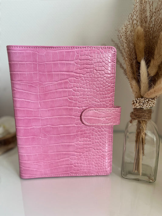 A5 Binder croco roze