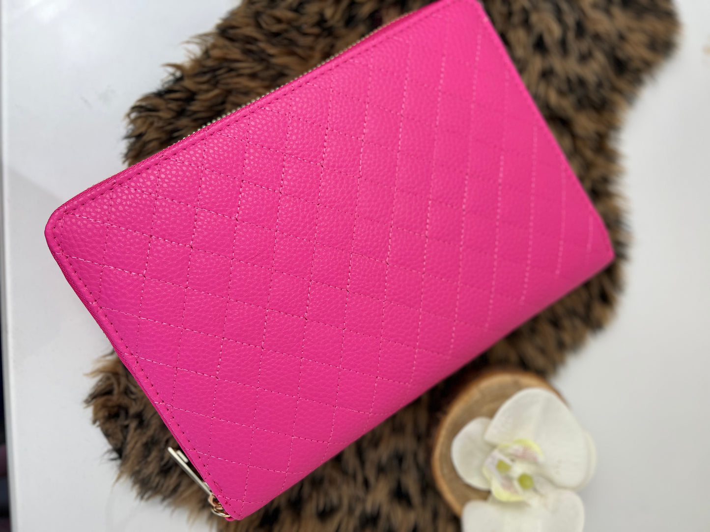 Luxe rits binder hot pink