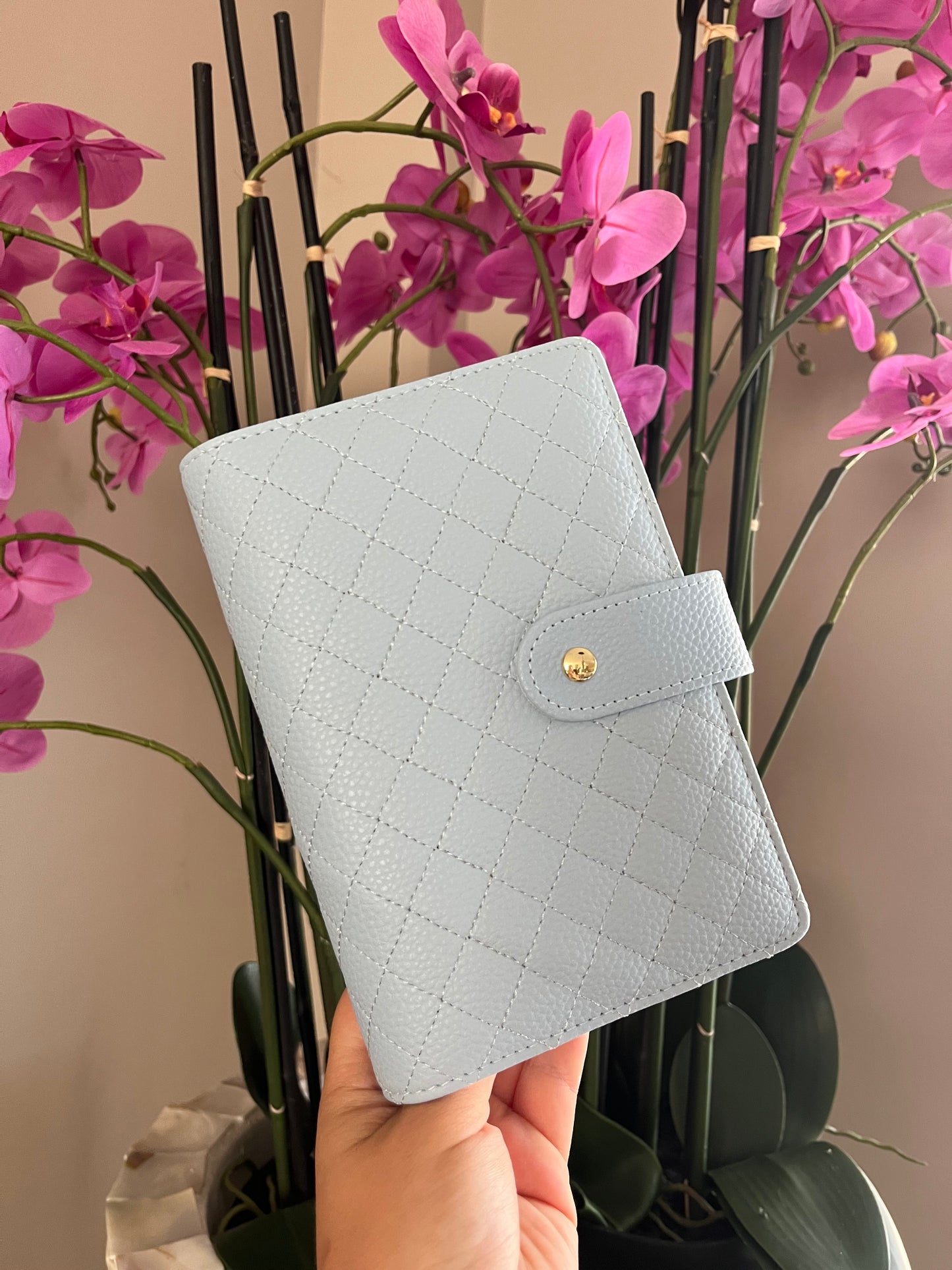 Luxe pebble binder baby blauw
