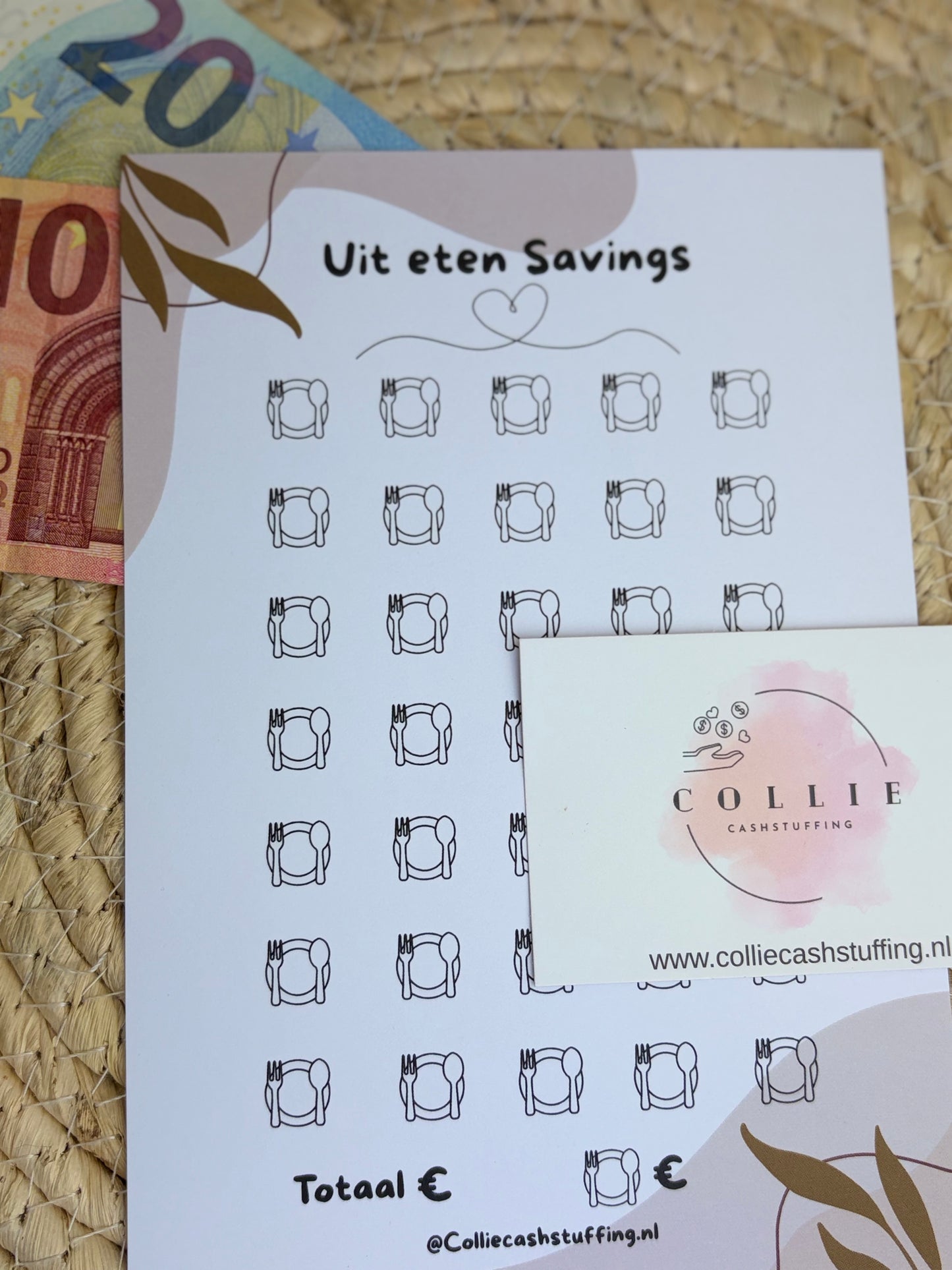 Uit eten savings challenge japandi A5