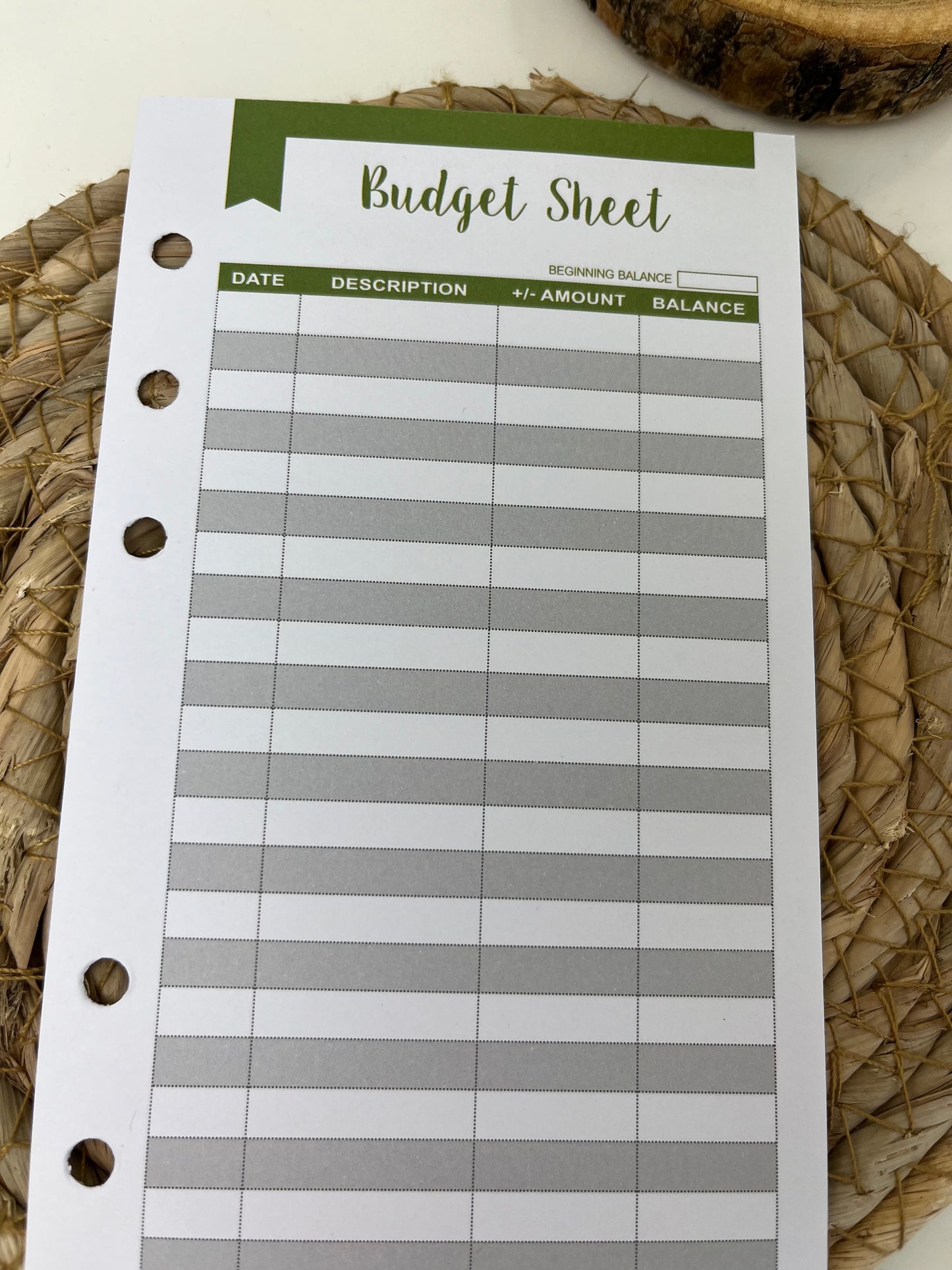 Budget sheet army green