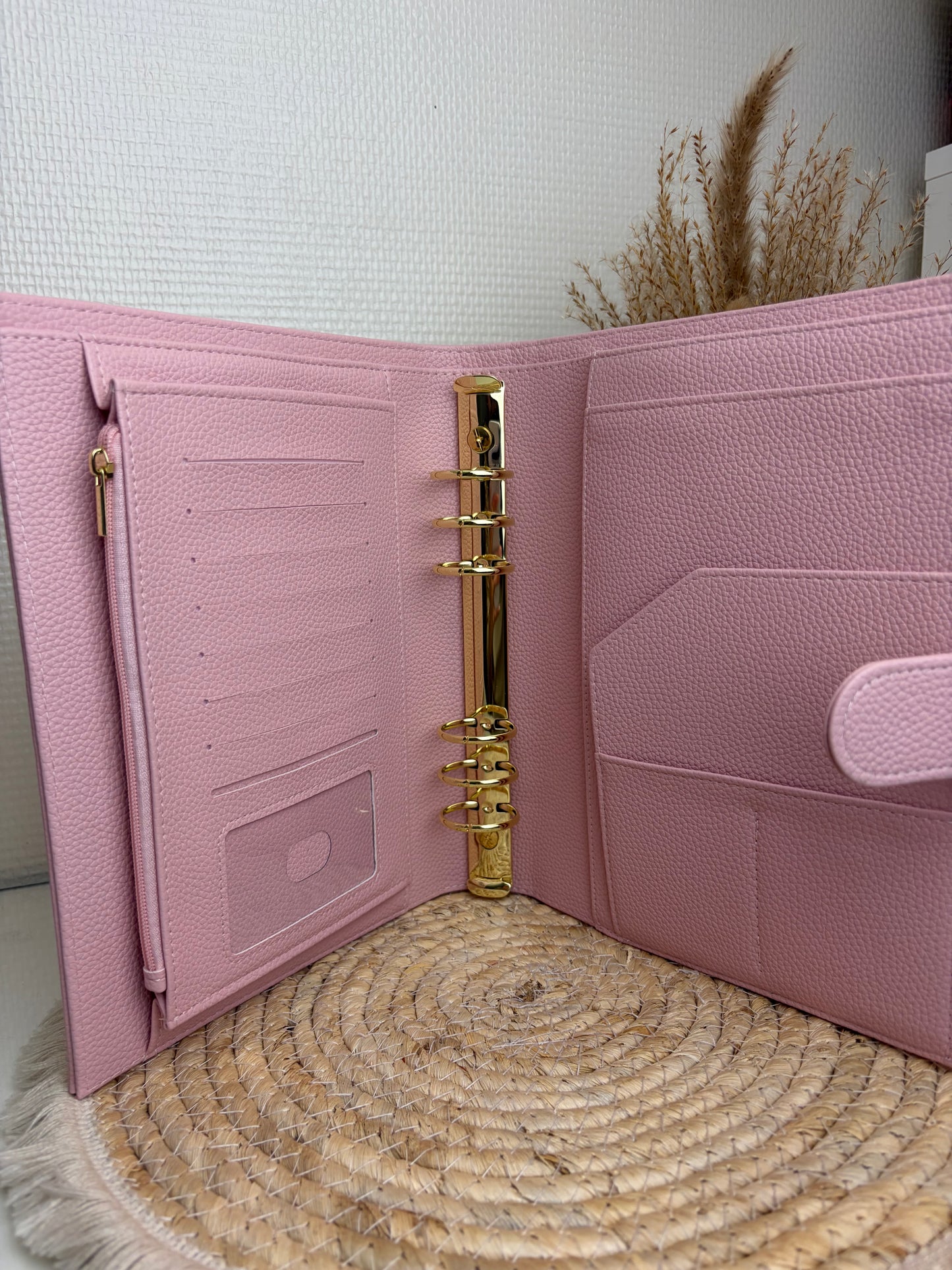 A5 binder dubbele drukknop baby pink