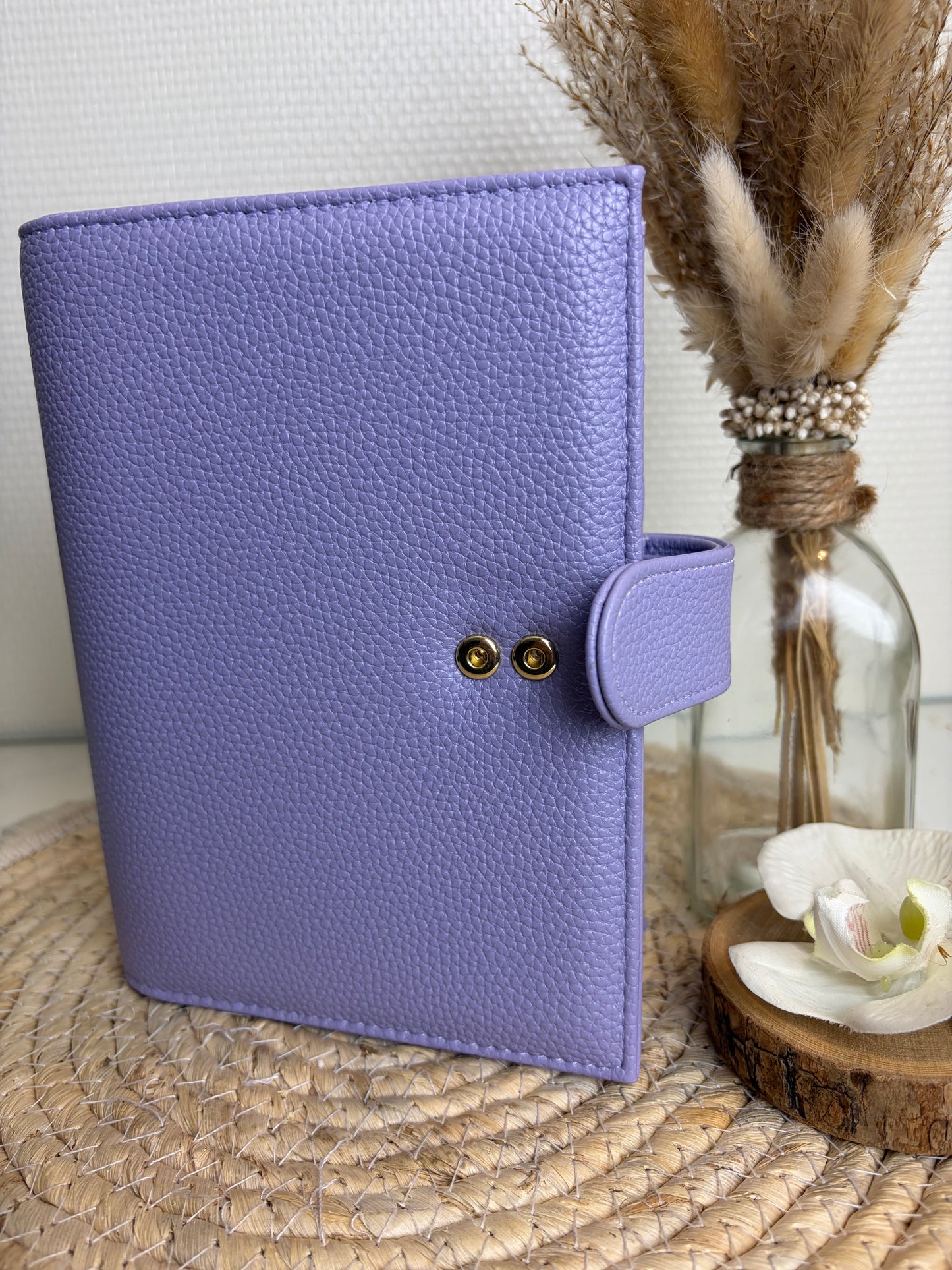 A6 binder dubbele drukknoop lila