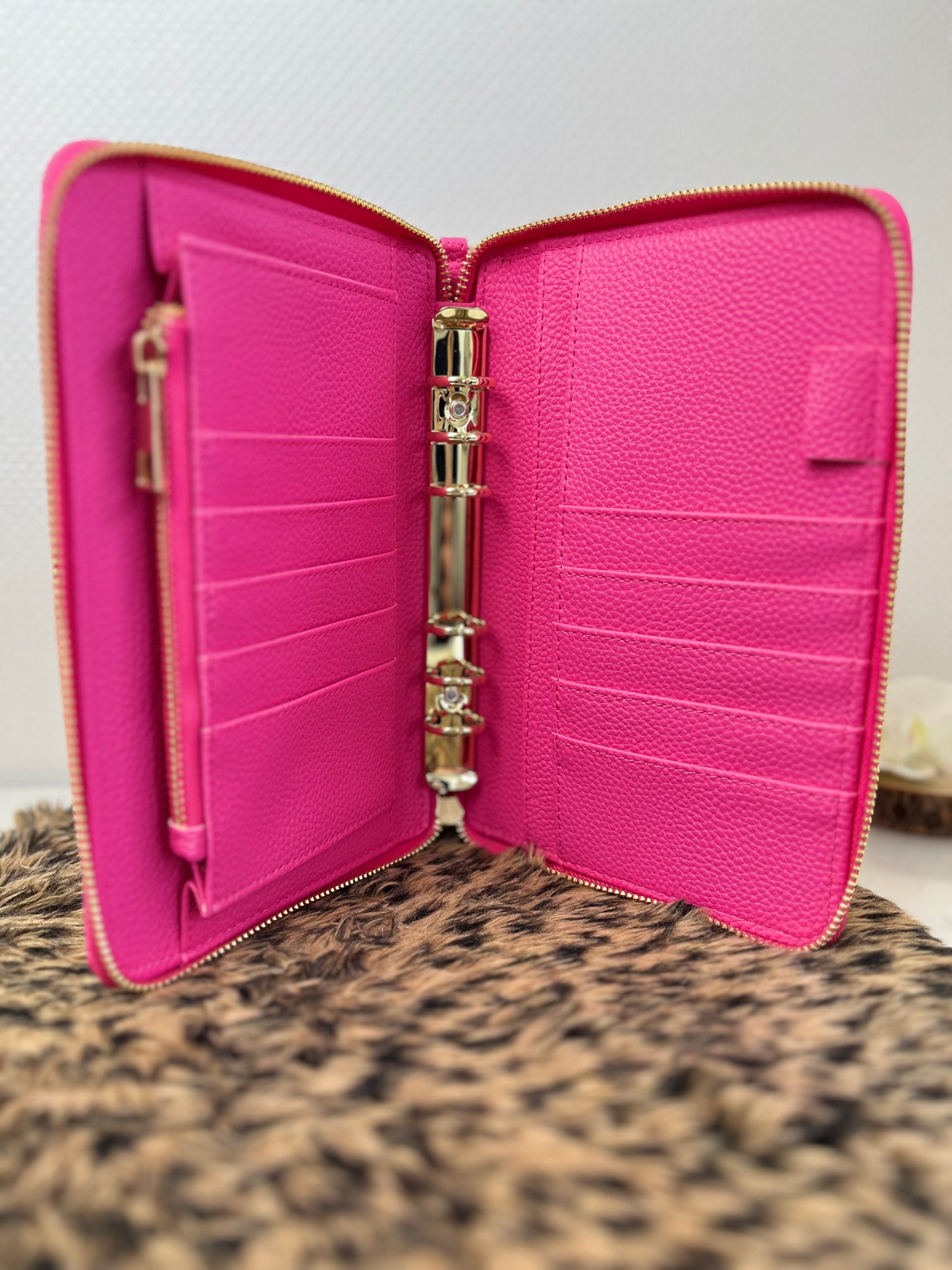 Luxe rits binder hot pink