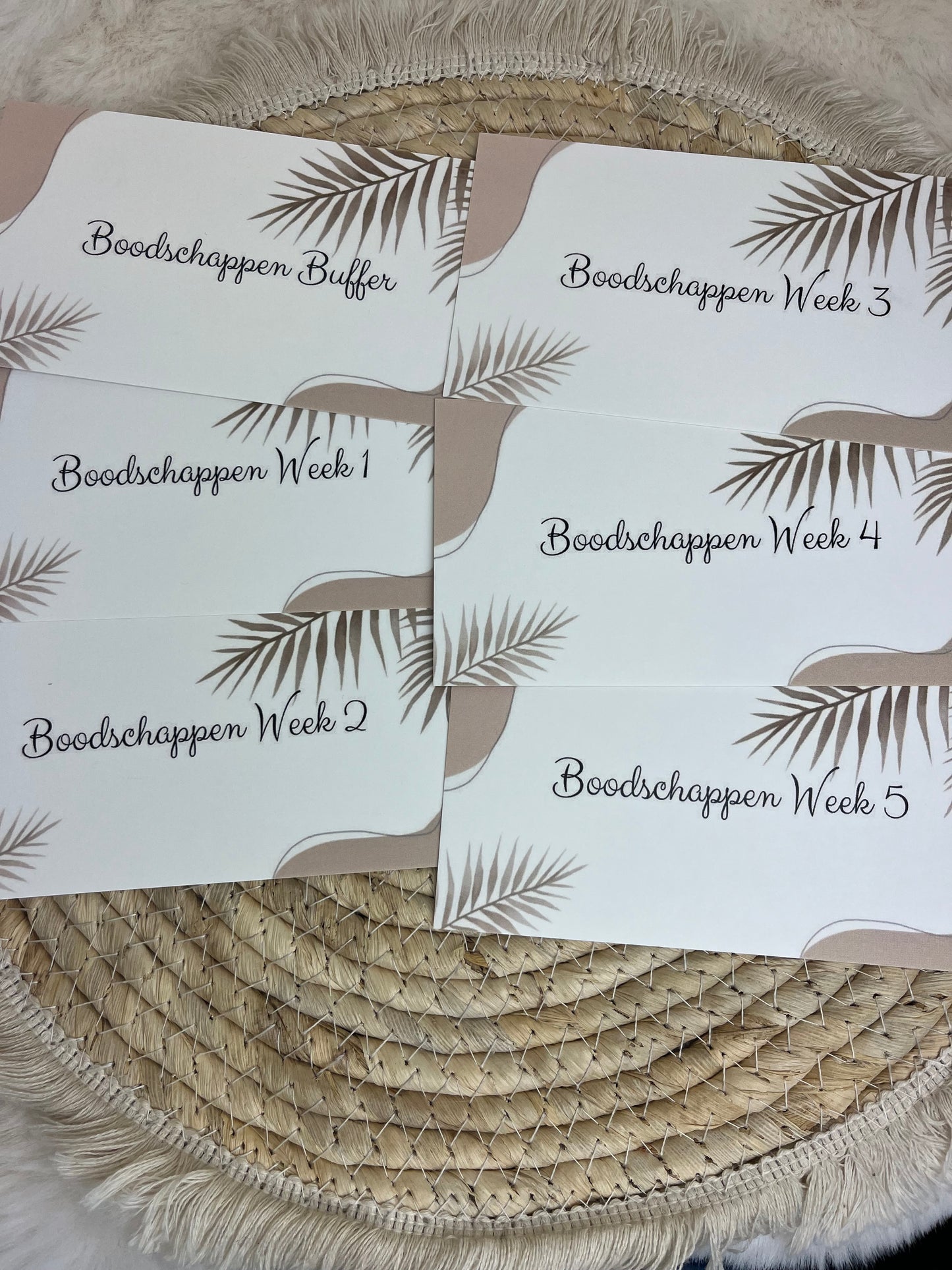 Boodschappen dashboard set Palm beach A6