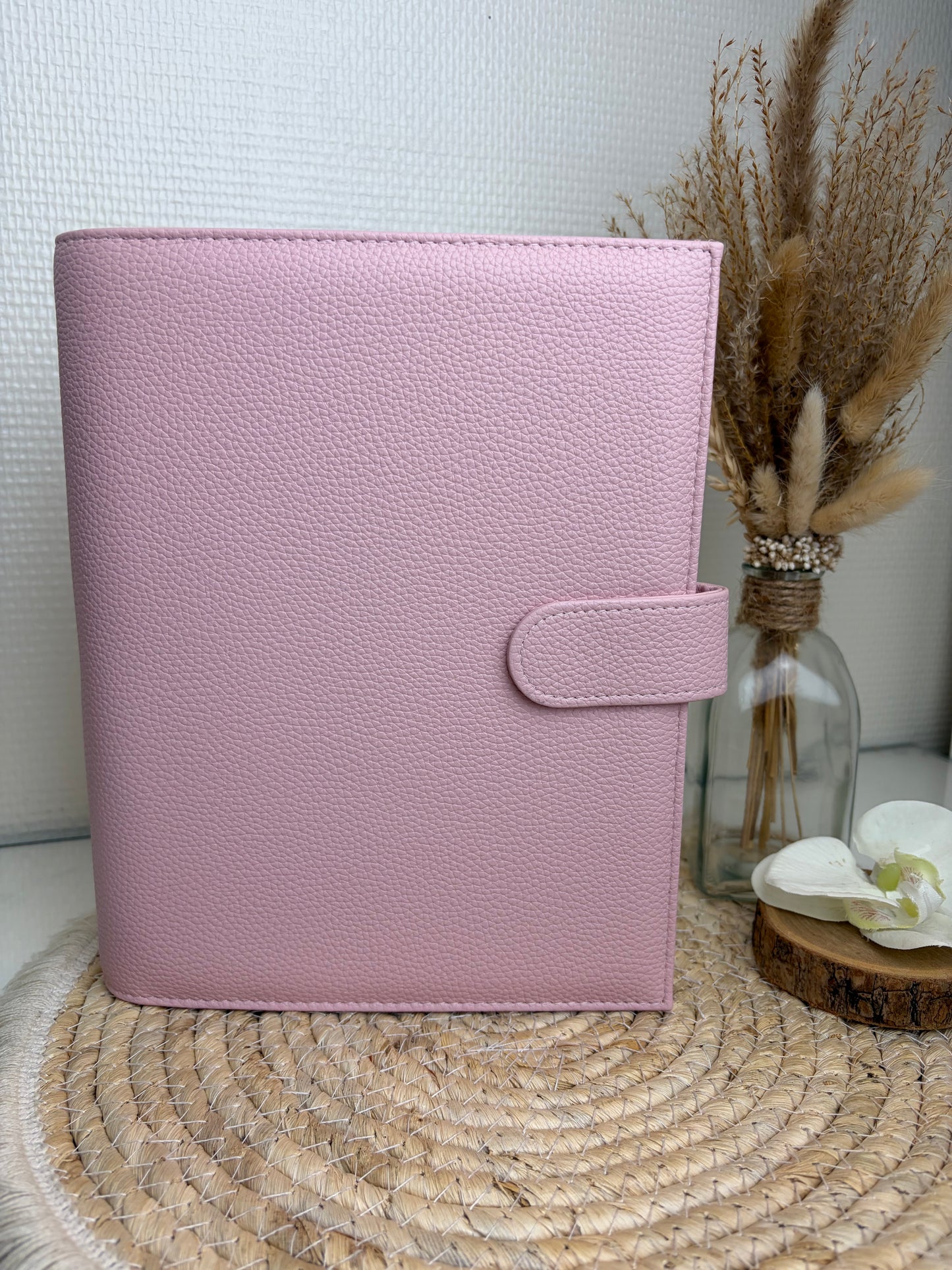 A5 binder dubbele drukknop baby pink