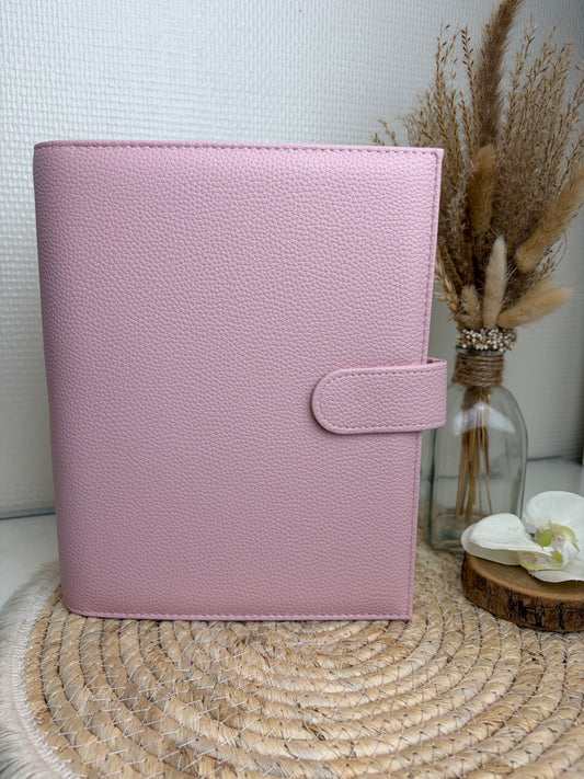 A5 binder dubbele drukknop baby pink