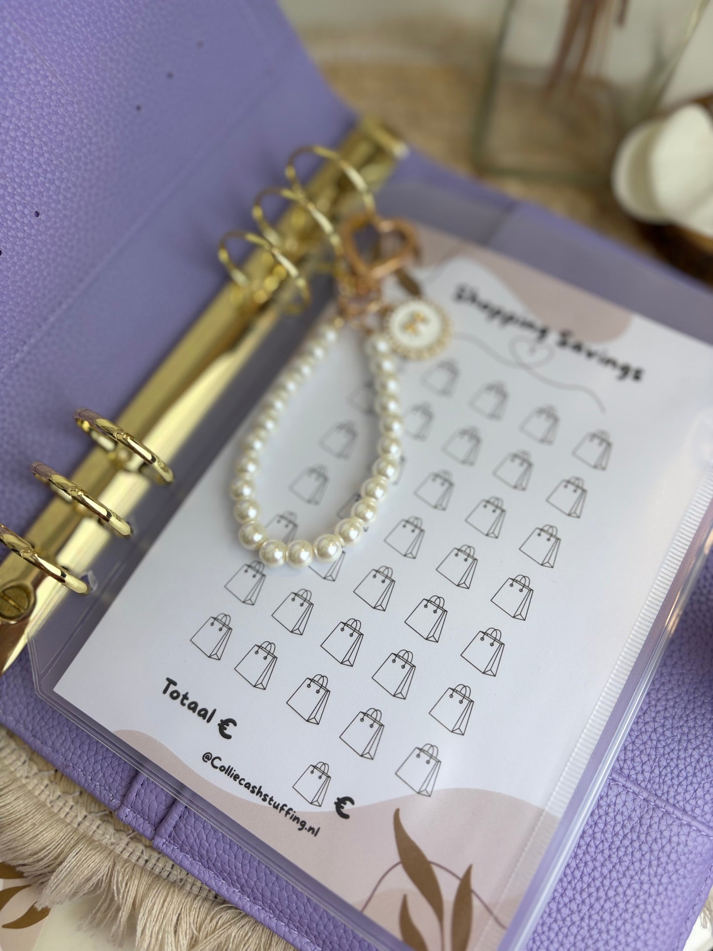 A5 binder dubbele drukknop lila