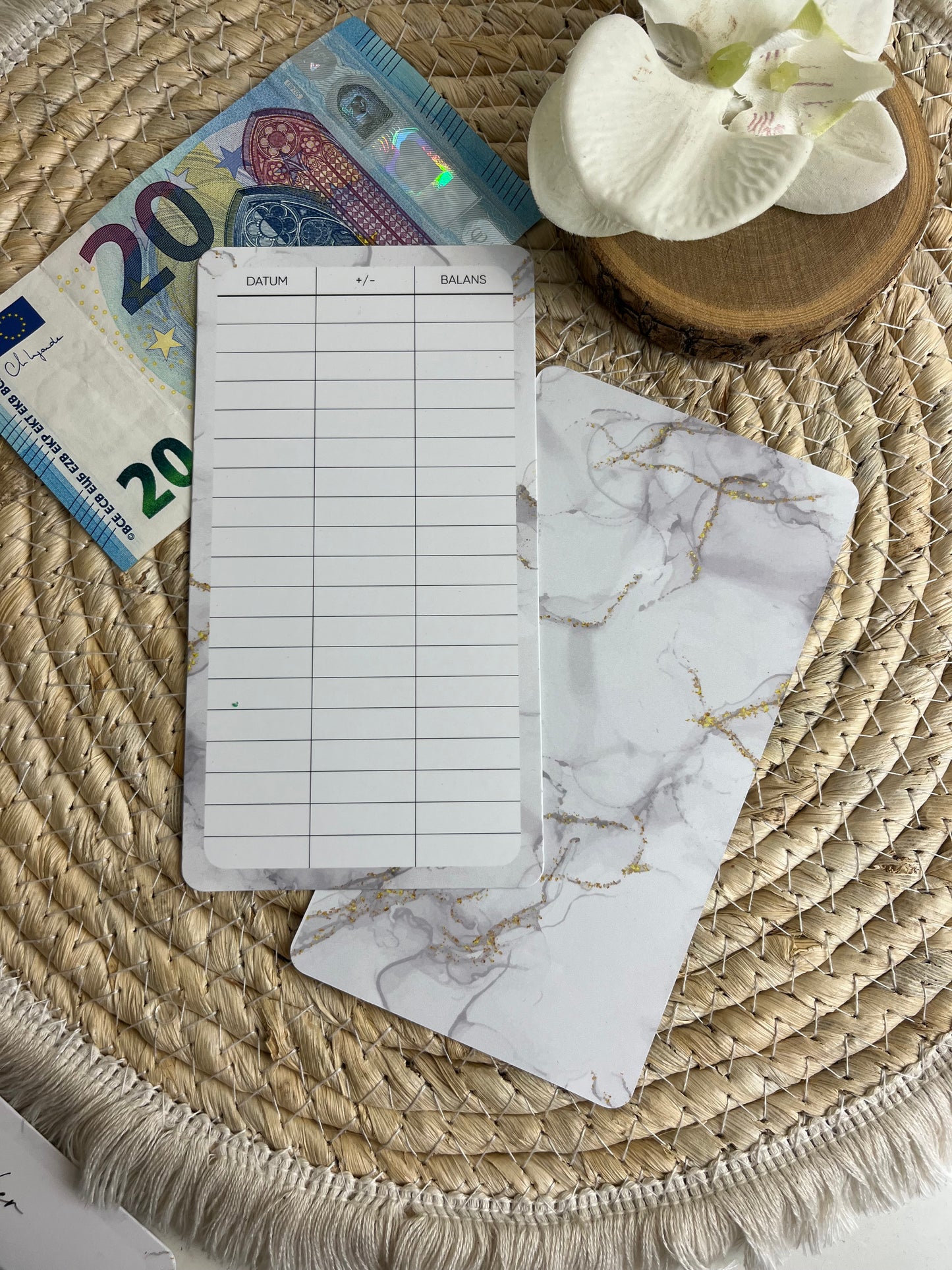 Budget sheet A6 marble wit