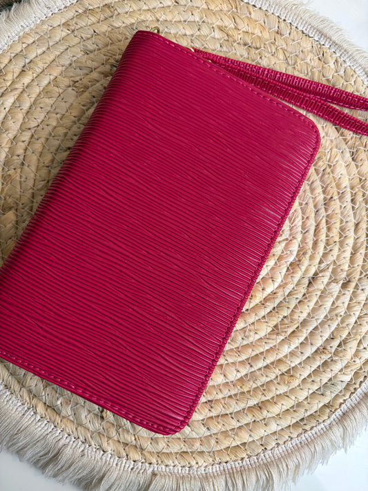 A6 portemonnee binder fuchsia