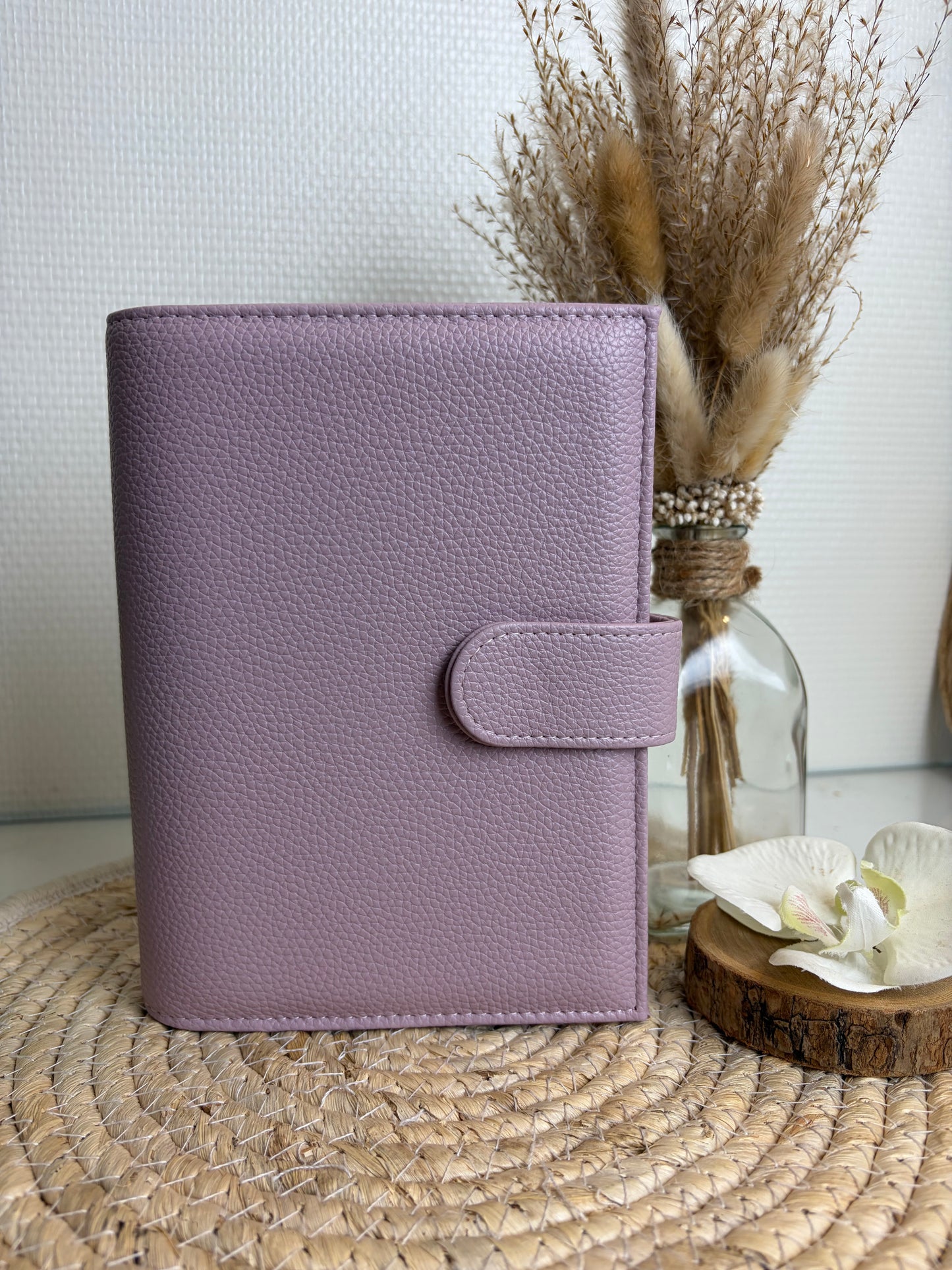 A6 binder dubbele drukknoop zacht lila
