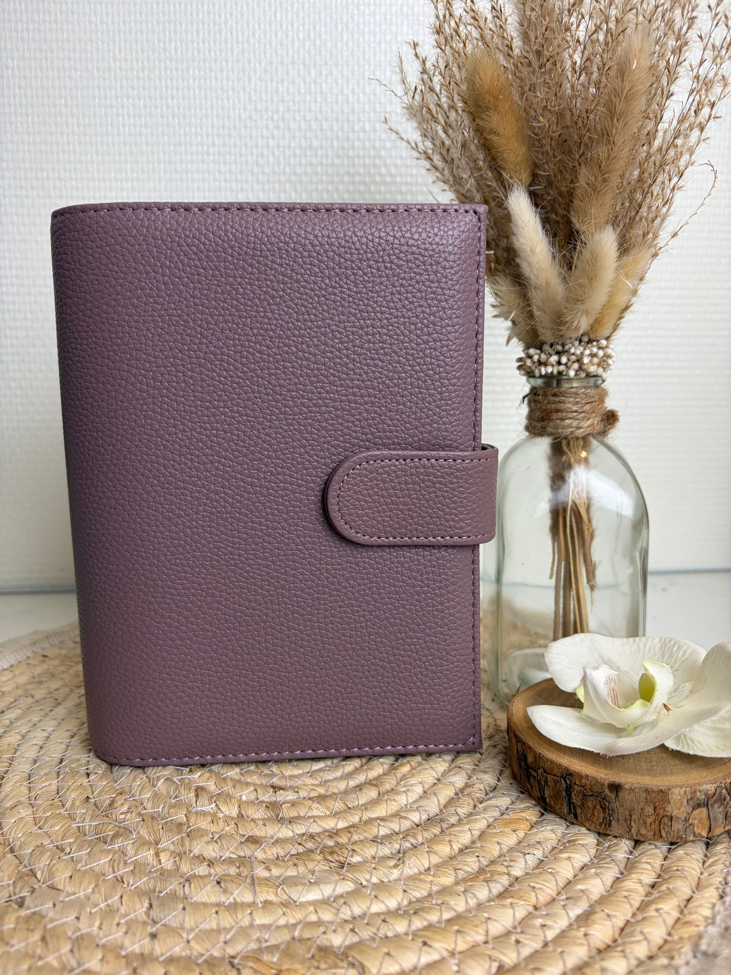 A6 binder dubbele drukknoop mokka
