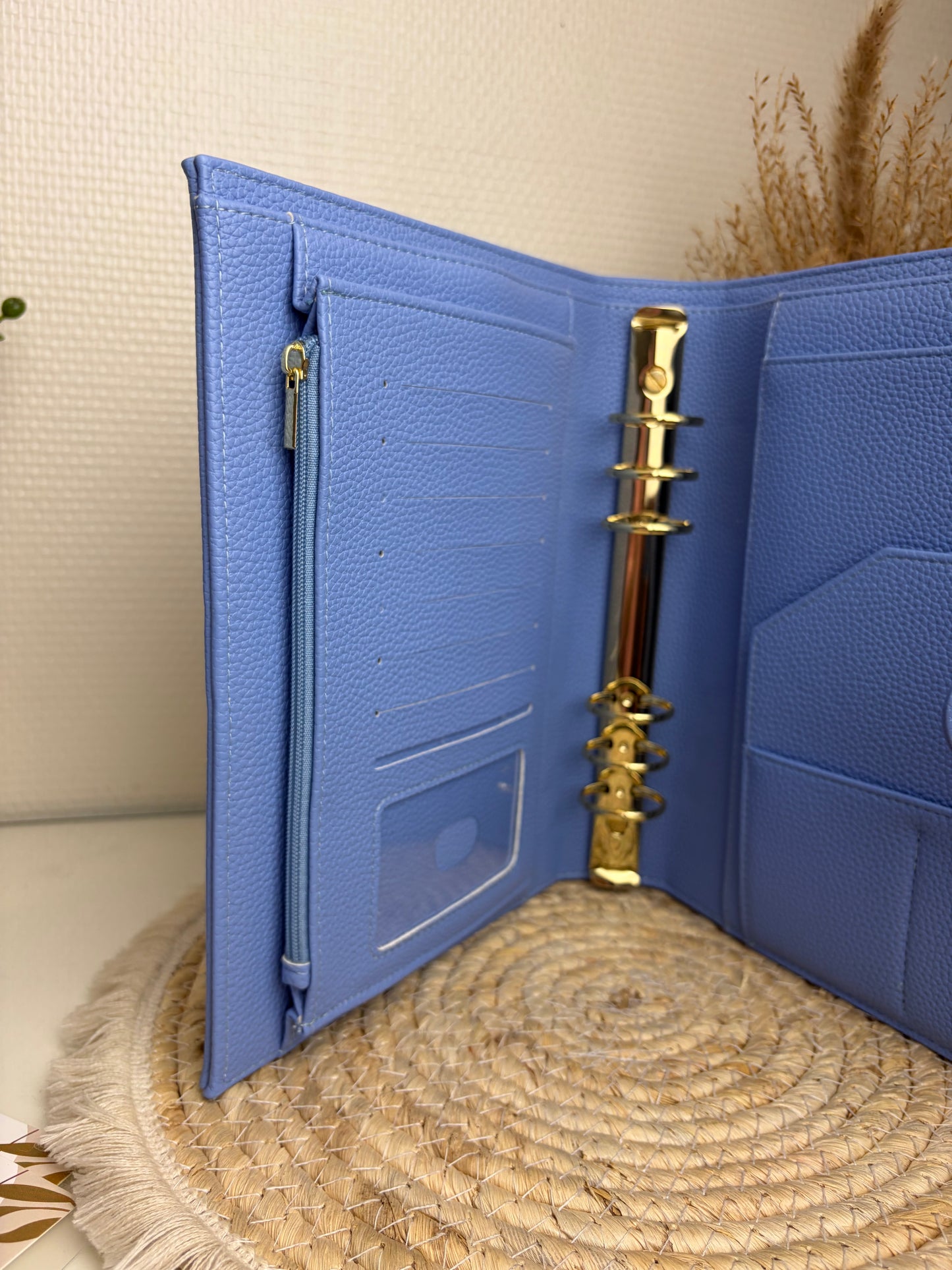 A5 binder dubbele drukknop lavendel blauw
