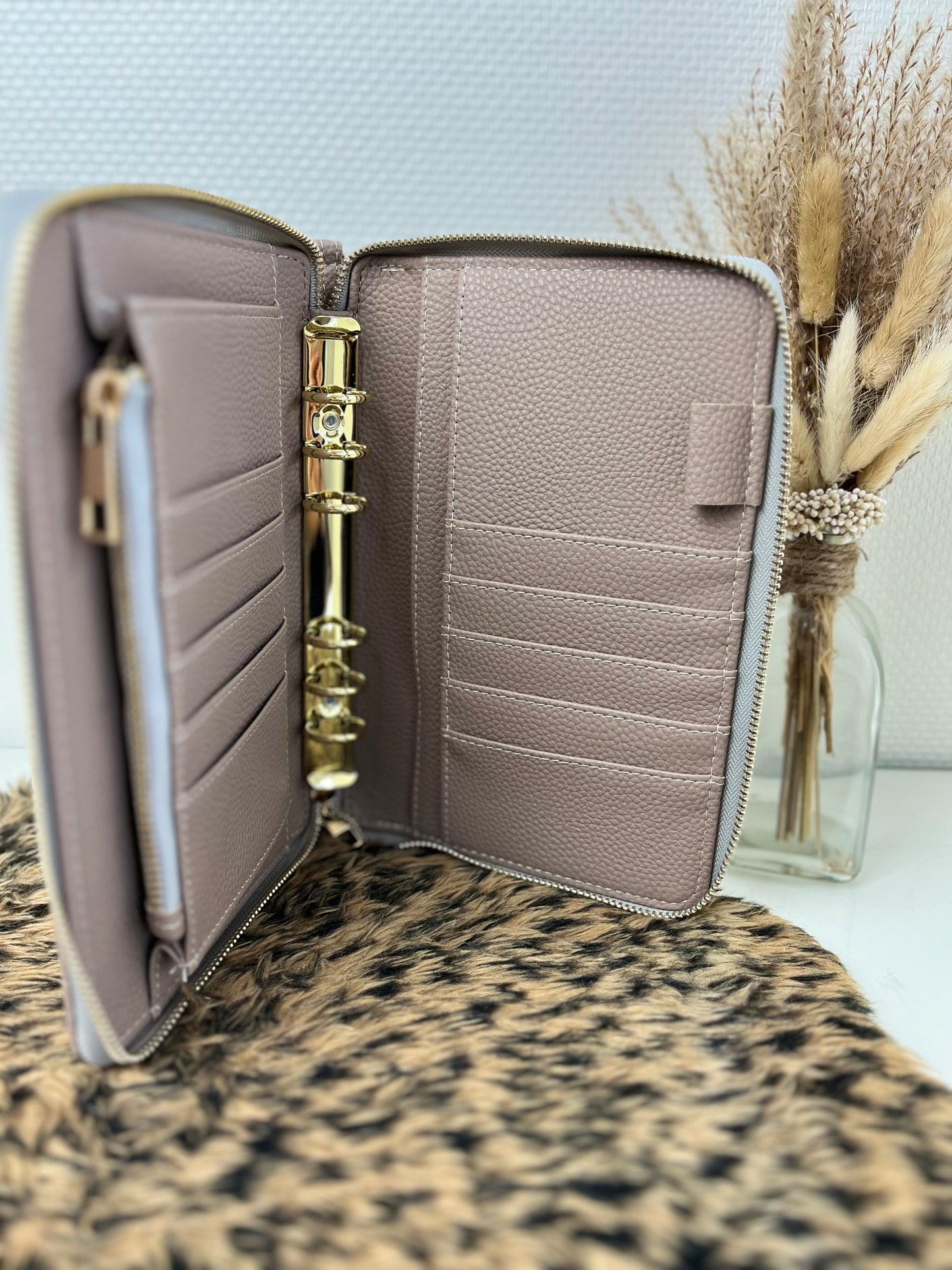 Luxe rits binder taupe