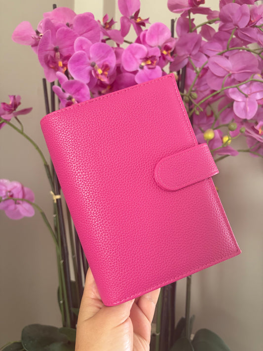 A6 binder dubbele drukknoop fuchsia