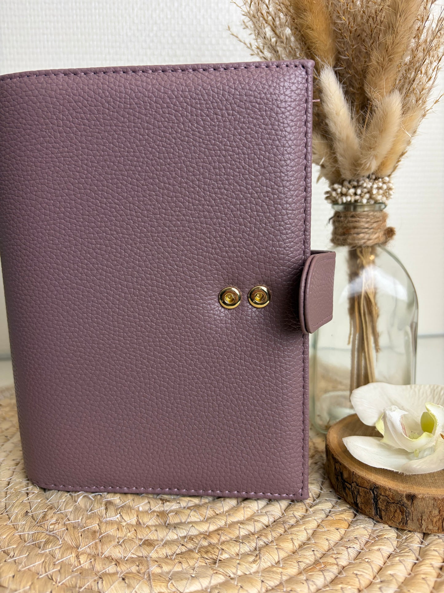 A6 binder dubbele drukknoop mokka