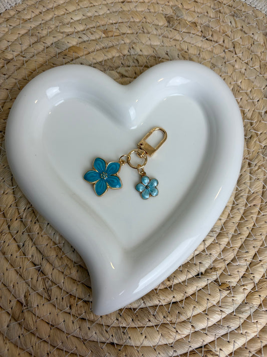 Hanger 2 bloemetjes blauw