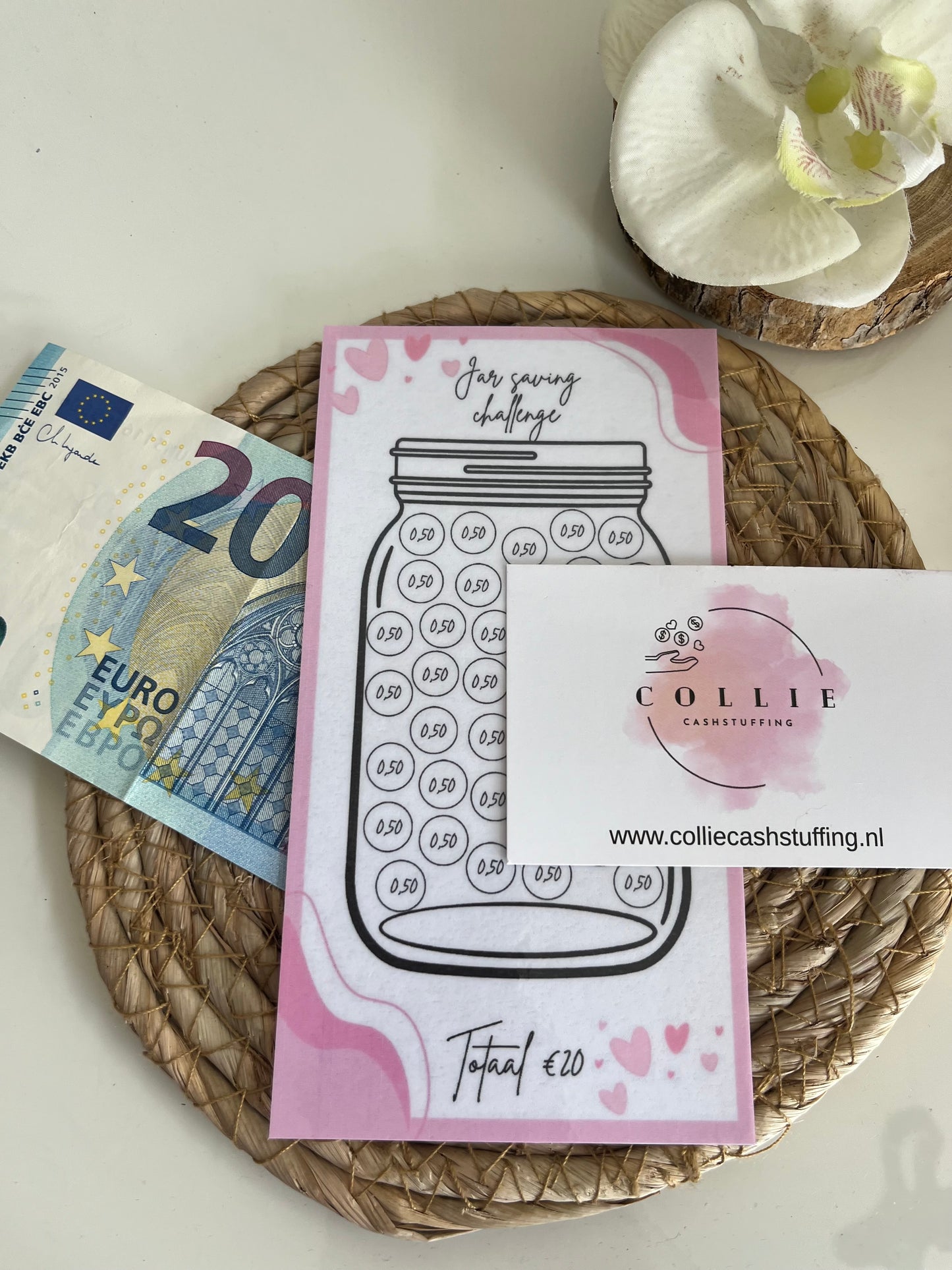 Jar saving challenge roze