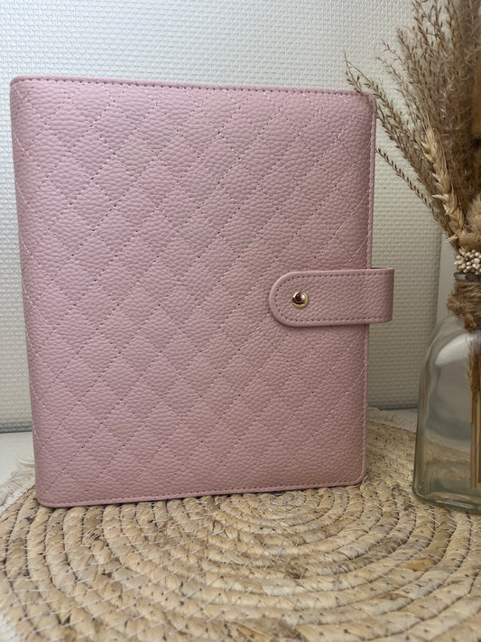 Luxe pebble binder A5 zacht roze